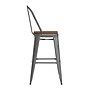 Flash Furniture Lincoln Contemporary Metal Vertical Back Indoor Barstool, Clear Coat/Teak (XUDGTP01B30PL1T)~#|#~841AFA23-2897-4194-805A8989183D4303_sc7