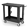 Luxor WORKLOAD 2-Shelf Industrial Utility Cart with Ladder Holder, Black (EC21-NDUST-B)~#|#~841DFD69-A08E-4FF3-9D41BA609005BBBB_sc7