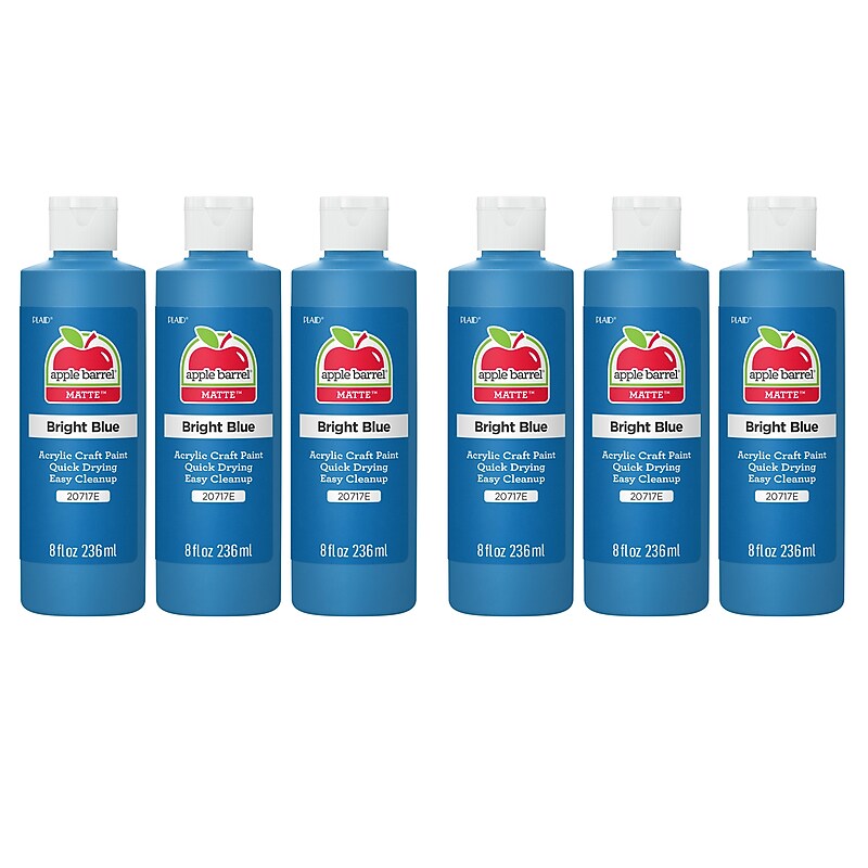 Apple Barrel Acrylic Paint Matte, 8oz., Bright Blue, 6/Pack (APP20717E-6) image 1
