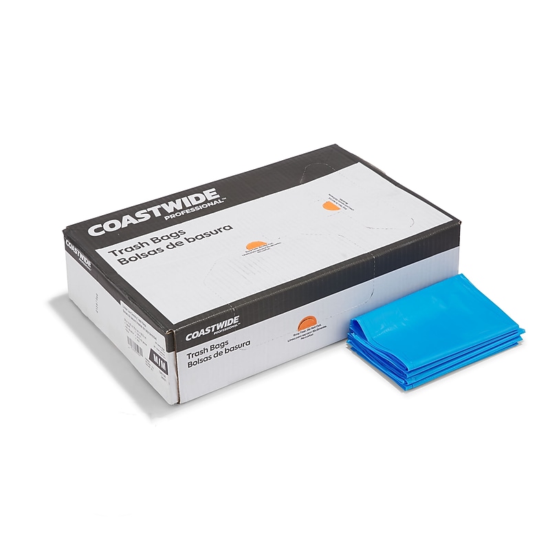 Coastwide Professional™ 30 Gallon Biohazard Bags, Low Density, 1.3 Mil, Blue, 200 Bags/Box (CW57396) image 1