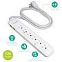 Philips 6-Outlet Surge Protector, 720J, 4 ft. Braided Cord, White (SPC3064WET1/37)~#|#~8432BB43-39A6-45D2-8810A92E7FFDE4A8_sc7