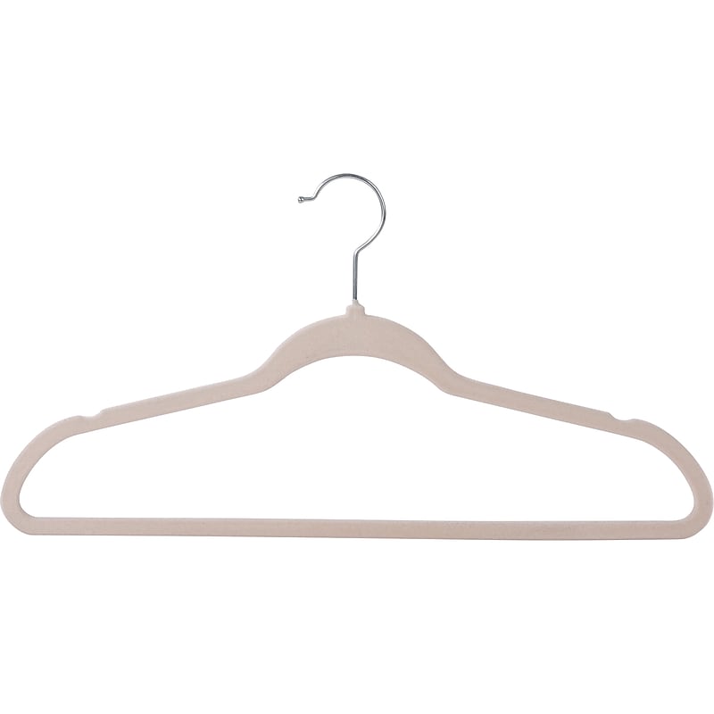 Honey-Can-Do Metal Slim-Profile Nonslip Velvet Hanger, Ivory, 25/Pack (HNG-08596) image 1