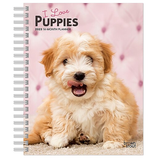 2023 BrownTrout I Love Puppies 6" x 7.75" Weekly Engagement Planner