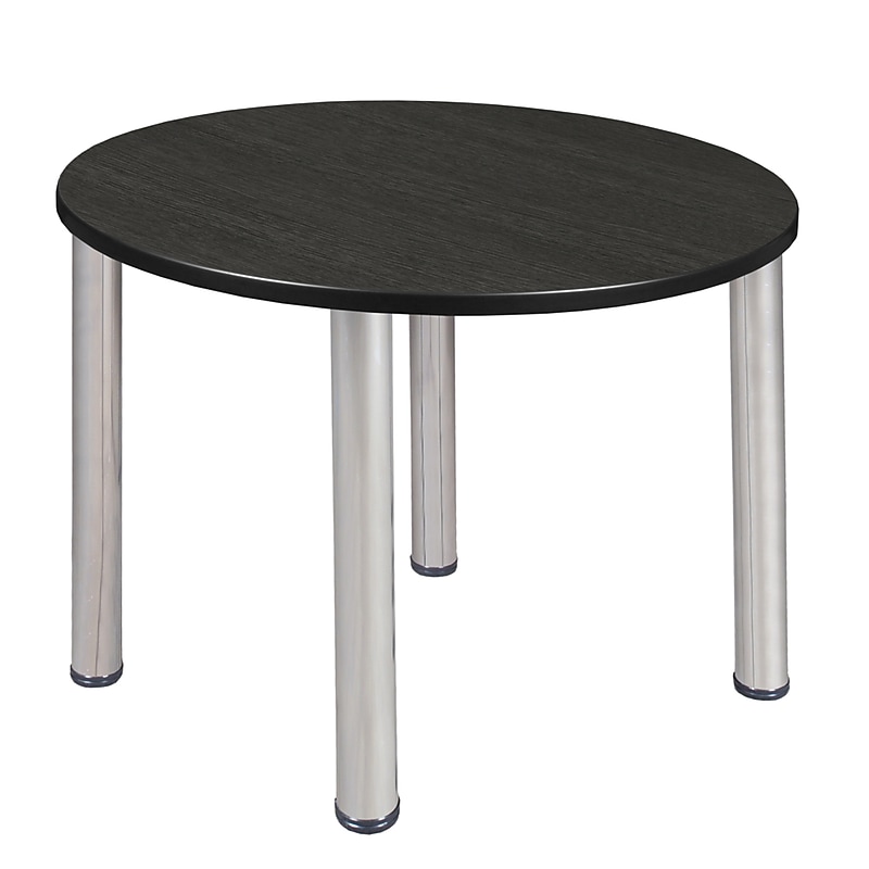 Regency Kee 42" Round Laminate Breakroom Table, Ash Grey/Chrome (TB42RNDAGBPCM) image 1