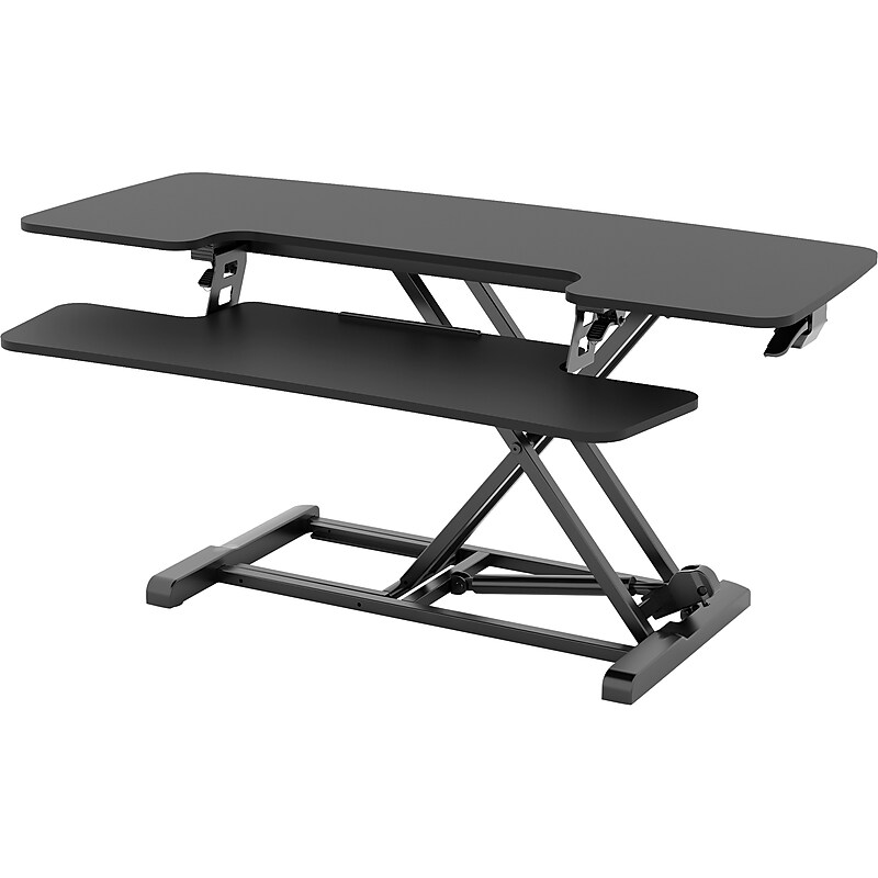 FlexiSpot M7 Series 42"W Manual Rectangular Adjustable Standing Desk Converter, Black (M7-E-42B) image 1
