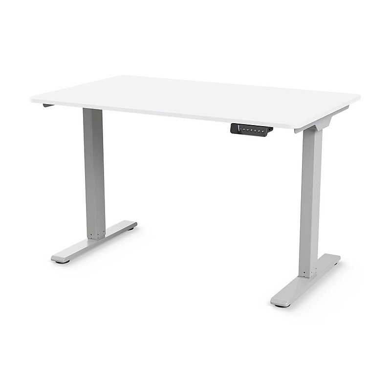 Humanscale eFloat Go 2.0 48"W Electric Rectangular Adjustable Standing Desk, White (FYH12TS2448WH) image 1