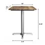 Flash Furniture TopGuard Rectangle Wood Restaurant Dining Table and Base, 30" x 24", Natural/Silver Base (ST2430NATT2222S)~#|#~84526326-3314-4B0D-925D06A1636583DB_sc7
