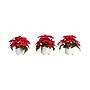 Nearly Natural 9-in Artificial Poinsettia Arrangements in White Ceramic Pots, 3/Set (P2040-S3)~#|#~84530607-9964-42A2-B6E16051F7A8E4B4_sc7