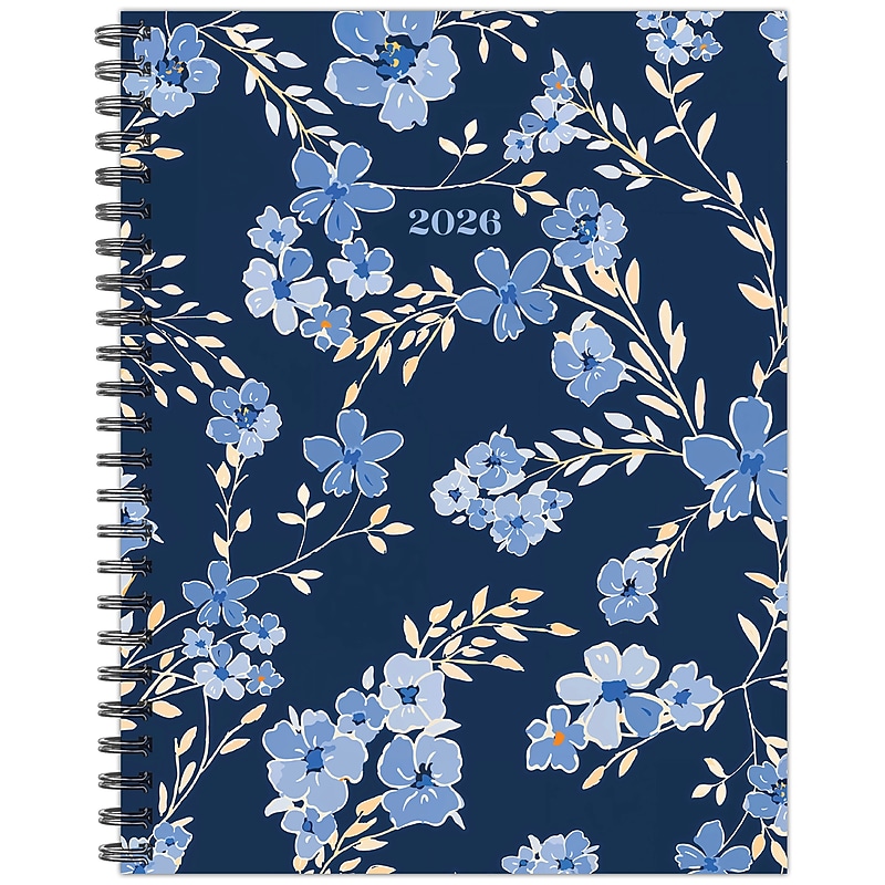 2026 Willow Creek Blue Floral 8.5" x 11"  Weekly & Monthly Planner, Paperboard Cover (56707) image 1