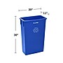Alpine Industries Polypropylene Recycling Bin and Dolly, 23 Gallon, Blue (ALP477-R-BLU-PKD)~#|#~845BF35C-68ED-434B-8AB45EB805DE171D_sc7