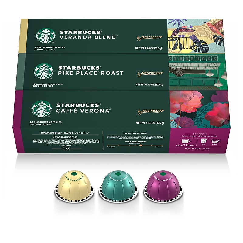Nespresso Starbucks Variety Pack Coffee Nespresso Vertuo Capsules, 30/Pack (163926) image 1