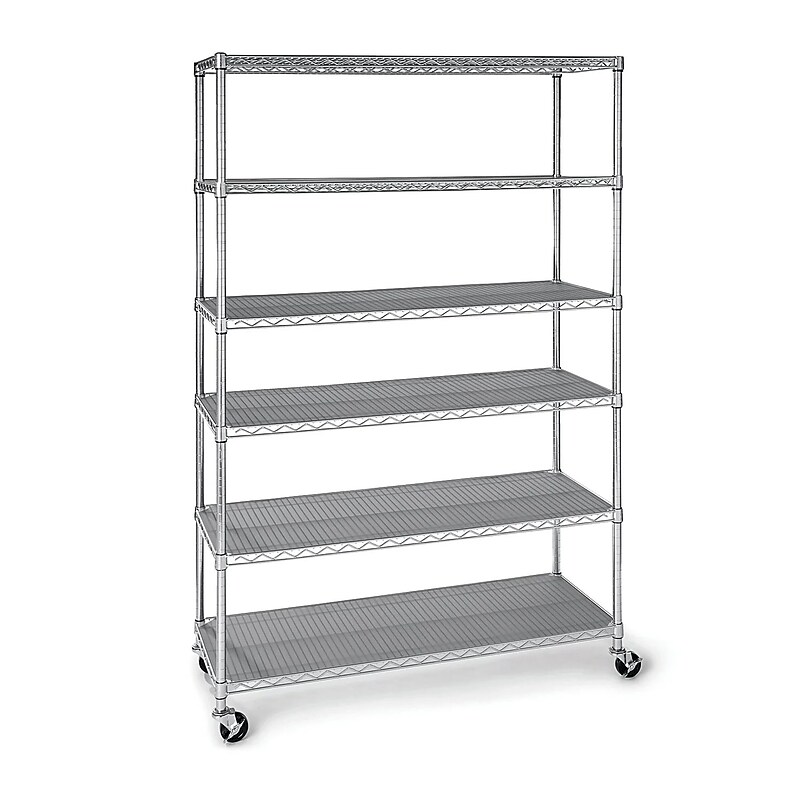 Nahanco 6-Shelf Wire Stand Alone Utility Rack, 75.5" x 47.75" x 18", Chrome (EL8162) image 1