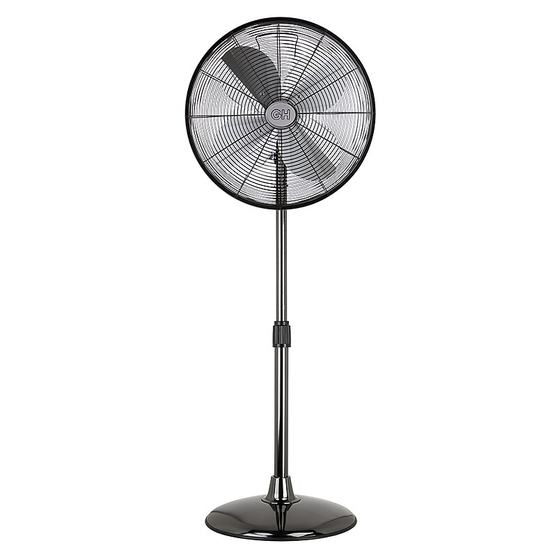 Good Housekeeping Retro Pedestal Fans 16-inch 3-Speed Oscillating Pedestal Fan, Midnight Chrome (92654-GM) image 1