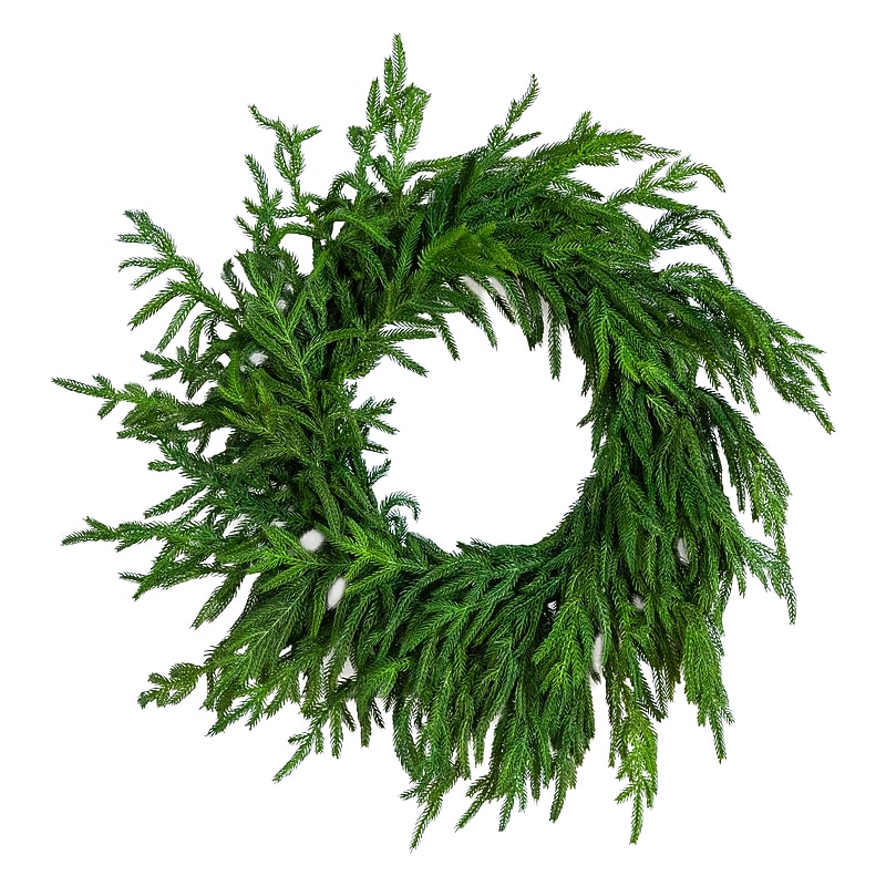 Nearly Natural Artificial Real Touch Norfolk Island Pine Wreath, 24" (W1396) image 1