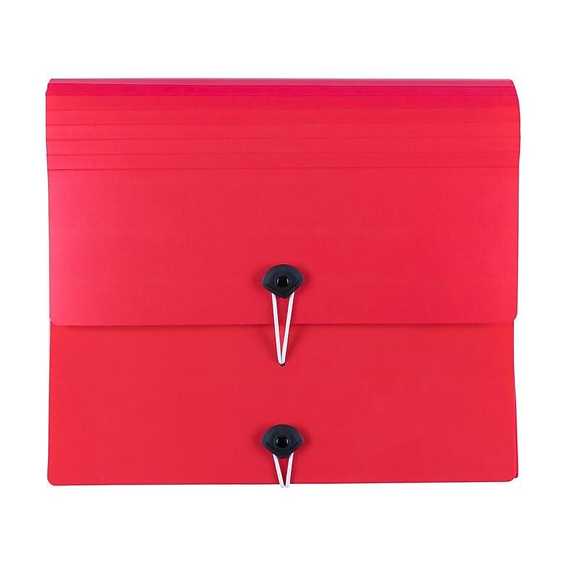 JAM PAPER Portfolio with Elastic Closure, 2 in 1 Binder and Expanding File, 13 x 11 1/4, Red (33439300) image 1