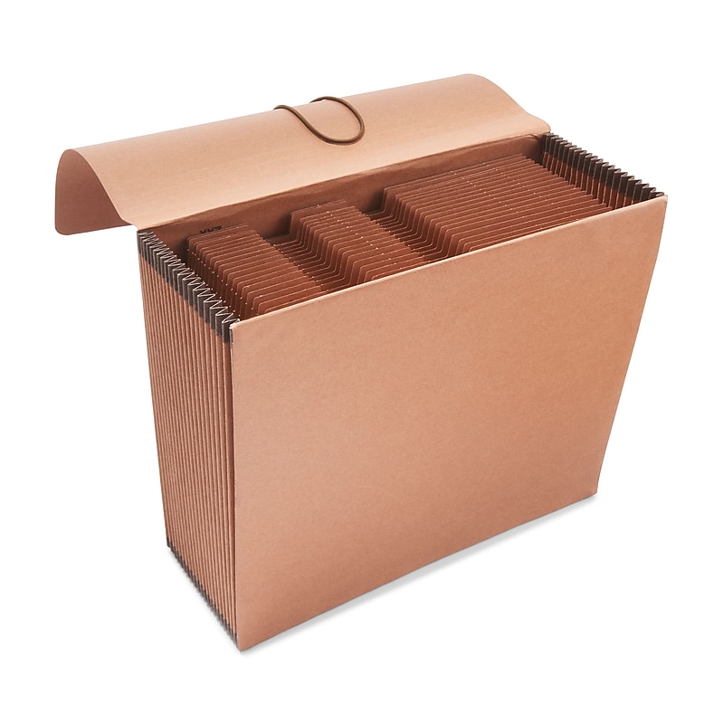 Staples Heavy Duty Reinforced Expanding Wallet, Flap & Cord Closure, Letter Size, Brown (ST595372) image 1