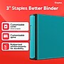 Staples 3" 3-Ring Better Binder, D-Ring, Teal (ST55891-CC)~#|#~8484E699-0C8E-44B2-B906A9B9EE1547E3_sc7