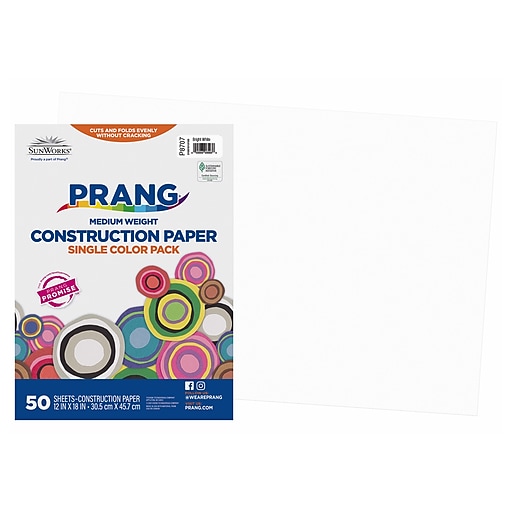 Colorations Construction Paper - White, 12 x 18, 300 Sheets