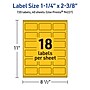Avery Laser/Inkjet Rectangle Multipurpose Labels, 1-1/4" x 2-3/8", Bright Yellow, 720/Pack (94227)~#|#~84883952-9D8F-435F-BCD8A831579081E2_sc7
