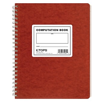 TOPS Computation Notebook, 9-1/2" x 11-3/4", 76 Sheets, Graph Ruled, Red (TOP 35061)