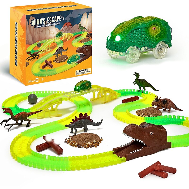 JitteryGit Dino's Escape Race Track Site Toy Set, Multicolored (000860007733048) image 1