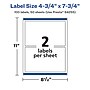 Avery Laser/Inkjet Multipurpose Labels, 7.75" x ", Glossy White, 100/Box (94255)~#|#~849FAAB4-D473-49F9-9CD83CD0EE128ADD_sc7