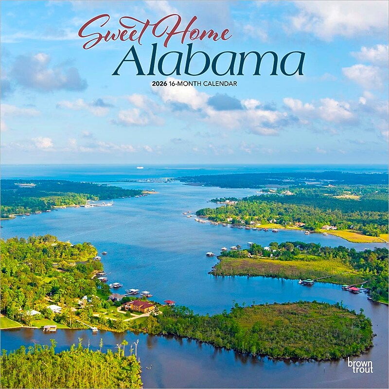 2026 BrownTrout Sweet Home Alabama Alabama Places 12" x 12" Monthly Wall Calendar (9798330705740) image 1