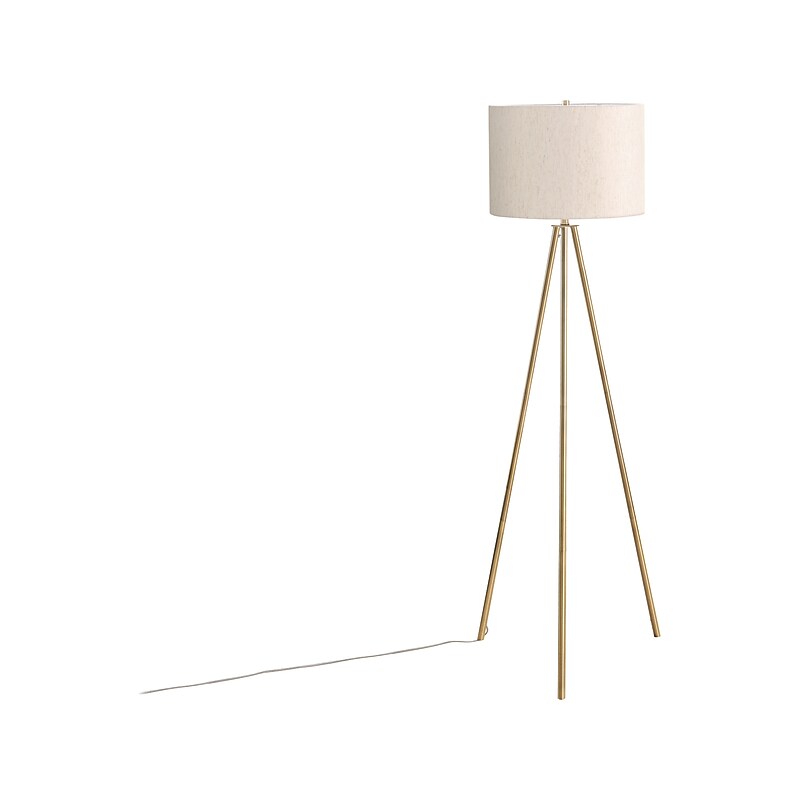 Monarch Specialties Inc. 62.75" Brass Floor Lamp with Ivory Drum Shade (I 9736) image 1