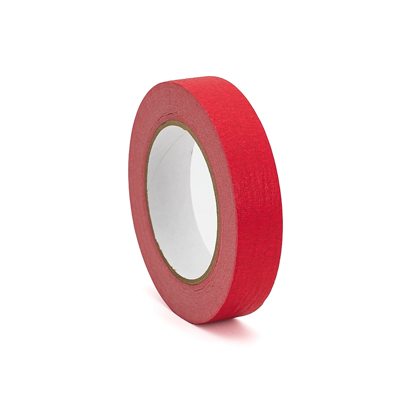 Tape Logic Colored Masking Tape, 0.5" x 60 yds., Red, 12/Carton (T93300312PKR) image 1