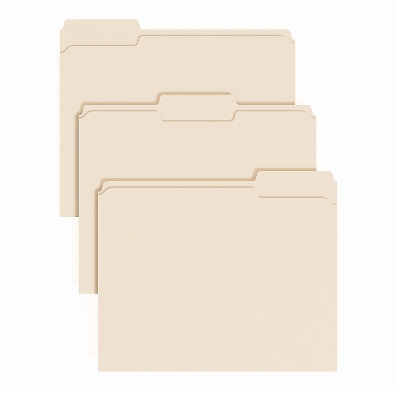 Staples File Folder, 1/3-Cut Tab, Letter Size, Manilla, 100/Pack (ST62727) image 1