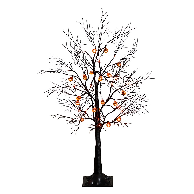 Nearly Natural Pre-Lit Artificial Halloween Black Twig Tree, 3' (T5360) image 1