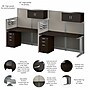 Bush Business Furniture Office in an Hour 63"H x 129"W 2 Person In-Line Cubicle Workstation, Mocha Cherry (OIAH005MR)~#|#~84B4EA48-9679-433E-851C0A5293A59AD4_sc7