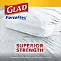 Glad ForceFlex Tall 13 Gallon Kitchen Drawstring Trash Bags, White, 120/Box (78939)~#|#~84B6113C-598E-430F-B41BC64ED3765ACC_sc7