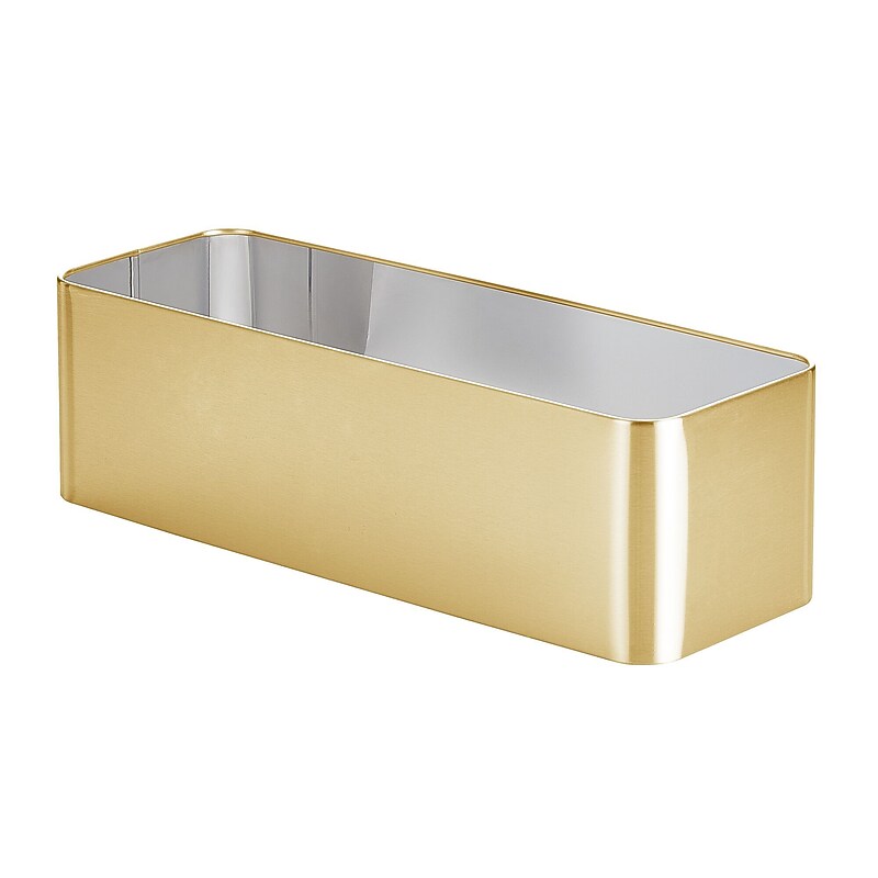 mDesign 3-Roll Steel Toilet Paper Storage Holder, Soft Brass (25982) image 1