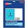 Avery Printable Rectangle Multipurpose Labels, 1.75" x 7.75", Bright Blue, 50/Pack (94232)~#|#~84D4D858-F9B9-4F85-BAB4FF41959C8AA7_sc7