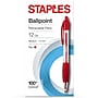 Staples Retractable Ballpoint Pens, Medium Point, Red Ink, Dozen (50792)~#|#~84DEC258-AF7E-4340-91A40A25E9DFAF06_sc7