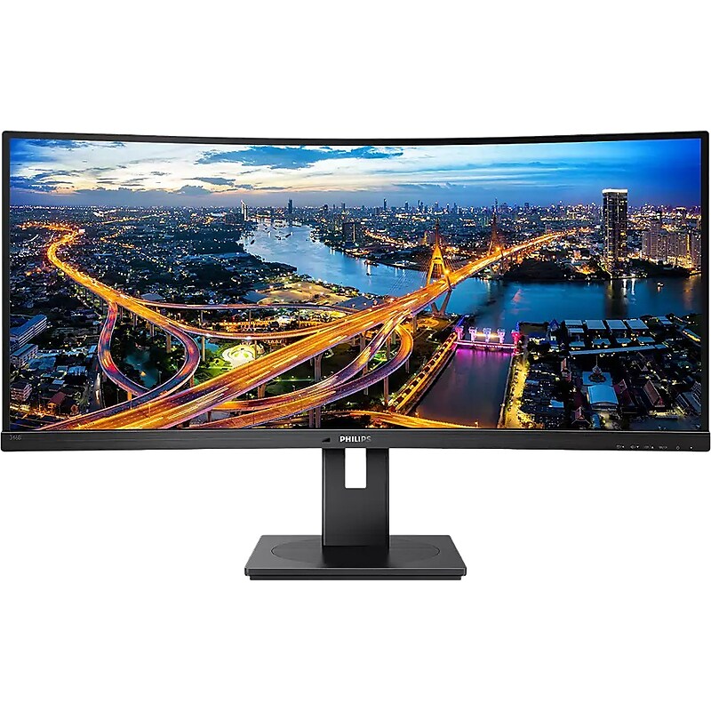 Philips B 34" Curved 4K Ultra HD LCD Everyday Monitor, Black (346B1C) image 1