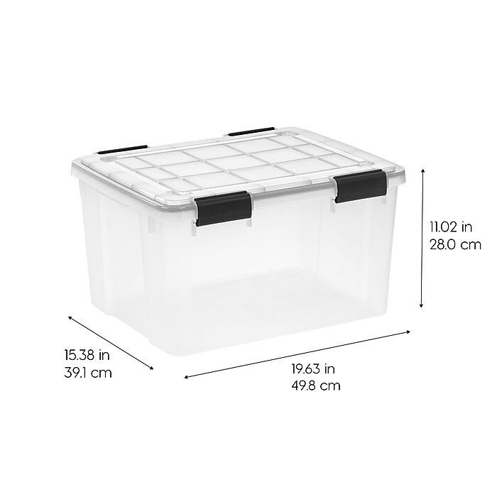 Iris WeatherPro 44 Quart Storage Bin with Latching Lid, Plastic