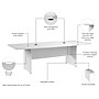 Bush Business Furniture 96"W x 42"D Boat Shaped Conference Table With Grommets, White (99TB9642WHK)~#|#~84ED701B-7907-4684-A09D9F11739E31CA_sc7