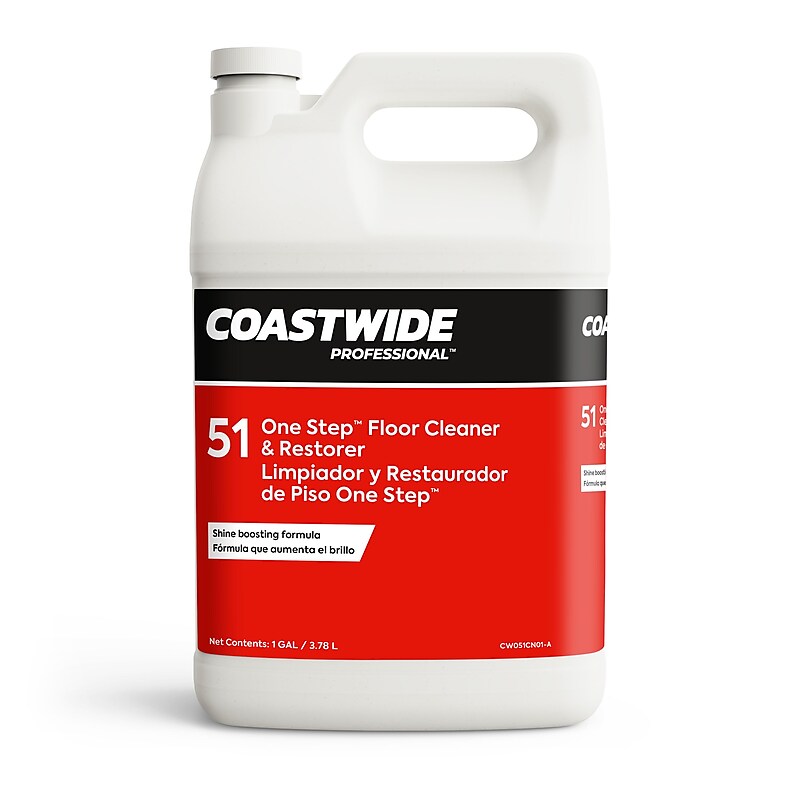 Coastwide Professional™ Floor Cleaner One-Step, Peach, 3.78L/128 Oz., 4/Carton (CW567001-A) image 1