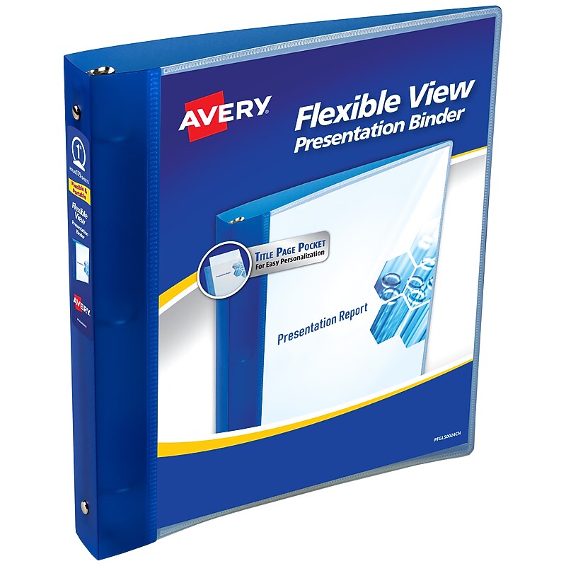 Avery 1" 3-Ring View Binders, Blue (17675) image 1