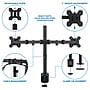 Mount-It! Adjustable Dual Monitor Arm Mount, Up To 32", Black (MI-2752)~#|#~84F1F43E-5D52-4866-9E4D8FAD22E6B691_sc7