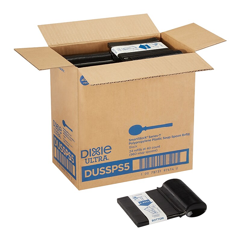 Dixie Ultra SmartStock Series-T Polypropylene Soup Spoon Set, Black, 960/Carton (DUSSPS5) image 1