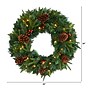Nearly Natural 24 in. Pre-Lit Mixed Pine Wreath, Green (W1117)~#|#~8503AD56-8238-48E4-B13198DA28540F1D_sc7