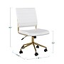 Martha Stewart Ivy Armless Faux Leather Swivel Office Chair, White/Polished Brass (CH2209211WHGLD)~#|#~8506FD41-5D0C-4CF7-ABDF1D33879360D4_sc7