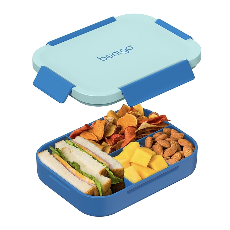 bentgo Snap & Go Kids Bento Box, 4-Compartment, Blue, 33.6 oz. (BGKDBOX-B) image 1