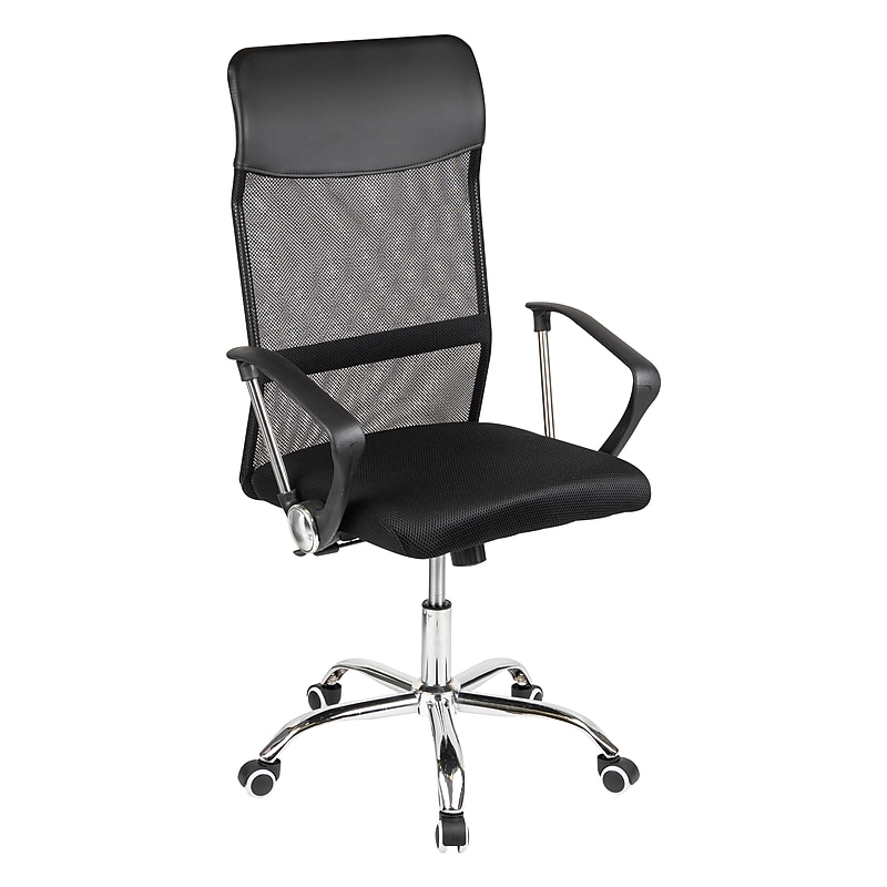 Mind Reader Ergonomic Mesh Swivel Computer and Desk Chair, Black (OFFCHAIR19-BLK) image 1