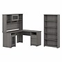 Bush Furniture Cabot 60"W L Shaped Computer Desk with Hutch and 5 Shelf Bookcase, Modern Gray (CAB011MG)~#|#~851E1872-C183-4897-8C7D2A1646D7F607_sc7
