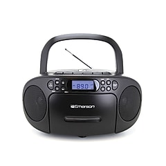 Jensen CD-560 Portable Bluetooth Boombox with CD Player, Black