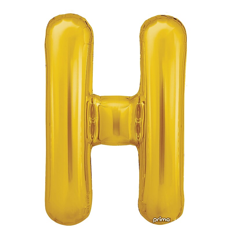 Party City (Air-Filled) 16" "H" Foil Balloon, Gold, 2/Pack (AM60050221-19) image 1